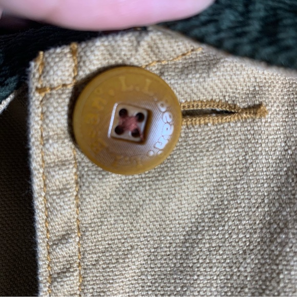 L.L. Bean Men's XL Tan Barn Jacket with Green Collar - Picture 8 of 14
